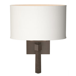 Buy bronze-with-natural-anna-shade-sf-glass-and-white-shade Beacon Hall Sconce by Hubbardton Forge