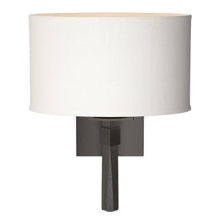 Buy oil-rubbed-bronze-with-natural-anna-shade-sf-glass-and-white-shade Beacon Hall Sconce by Hubbardton Forge