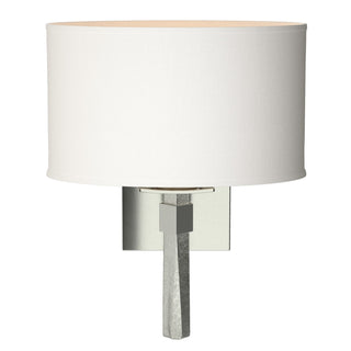 Buy sterling-with-natural-anna-shade-sf-glass-and-white-shade Beacon Hall Sconce by Hubbardton Forge