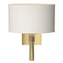 Modern Brass with Flax Shade (SE) Glass and Natural/Cream Shade