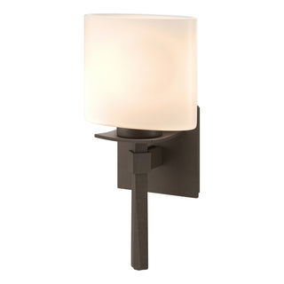 Buy bronze-with-opal-glass-gg-glass-and-white-shade Beacon Hall Sconce by Hubbardton Forge