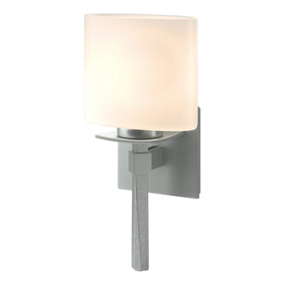 Buy vintage-platinum-with-opal-glass-gg-glass-and-white-shade Beacon Hall Sconce by Hubbardton Forge