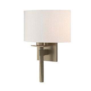 Buy soft-gold-with-flax-shade-se-glass-and-white-shade Beacon Hall Sconce by Hubbardton Forge
