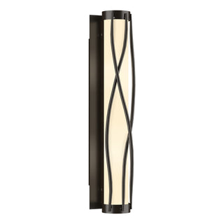 Buy oil-rubbed-bronze-with-opal-glass-gg-glass-and-white-shade Twine Sconce by Hubbardton Forge