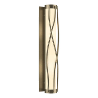 Buy soft-gold-with-opal-glass-gg-glass-and-white-shade Twine Sconce by Hubbardton Forge