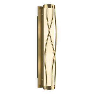 Buy modern-brass-with-opal-glass-gg-glass-and-white-shade Twine Sconce by Hubbardton Forge