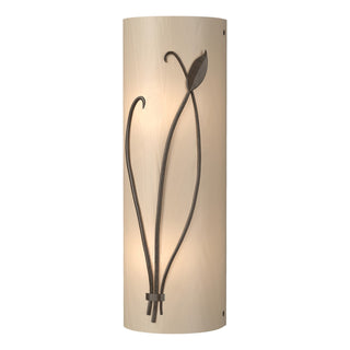 Buy bronze-with-white-art-glass-bb-glass-and-white-shade Leaf Sconce by Hubbardton Forge