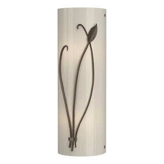 Buy bronze-with-ivory-art-glass-cc-glass-and-white-shade Leaf Sconce by Hubbardton Forge