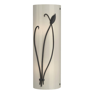 Buy black-with-ivory-art-glass-cc-glass-and-white-shade Leaf Sconce by Hubbardton Forge