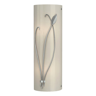 Buy vintage-platinum-with-ivory-art-glass-cc-glass-and-white-shade Leaf Sconce by Hubbardton Forge