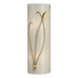 Modern Brass with Ivory Art Glass (CC) Glass and White Shade