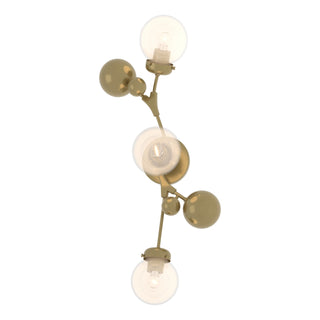 Buy modern-brass-with-opaline-glass-wf-glass-and-clear-shade Sprig Sconce by Hubbardton Forge