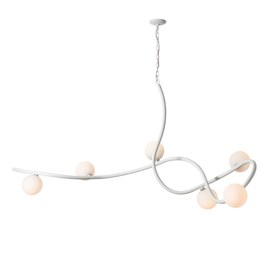 Slide Pendant by Hubbardton Forge - 1 Light (32.40"L x 69.20"W x 41.20"H), White with Opal Glass (GG) Glass, N/A [Hubbardton Forge-139203-SKT-02-GG0677|MAIN]