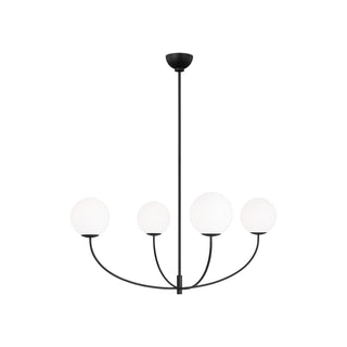 Buy midnight-black-with-milk-glass-and-white-shade Galassia Outdoor (Damp) Chandelier by Visual Comfort Studio