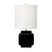 Black with White Linen Glass and White Shade