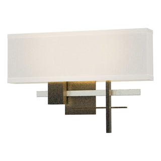 Buy natural-iron-with-flax-shade-se-glass-and-white-shade Cosmo Sconce by Hubbardton Forge