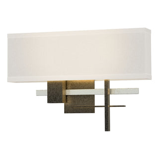 Buy natural-iron-with-natural-anna-shade-sf-glass-and-white-shade Cosmo Sconce by Hubbardton Forge
