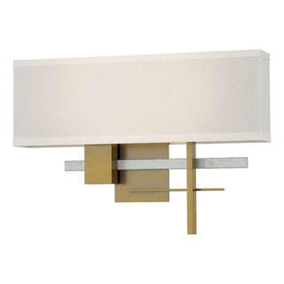 Buy modern-brass-with-flax-shade-se-glass-and-white-shade Cosmo Sconce by Hubbardton Forge