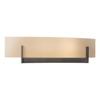 Buy oil-rubbed-bronze-with-sand-glass-ss-glass-and-amber-brown-shade Axis Sconce by Hubbardton Forge