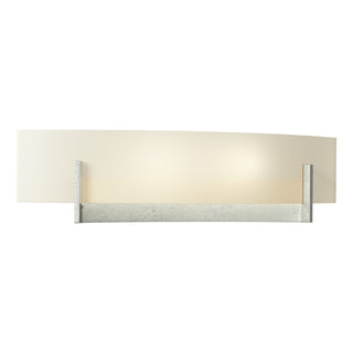 Buy sterling-with-opal-glass-gg-glass-and-white-shade Axis Sconce by Hubbardton Forge