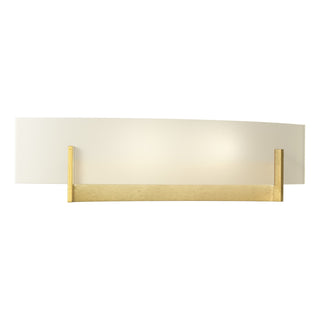 Buy modern-brass-with-opal-glass-gg-glass-and-white-shade Axis Sconce by Hubbardton Forge