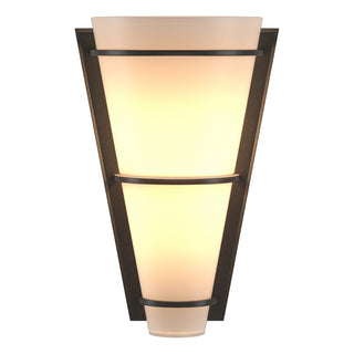 Buy dark-smoke-with-opal-glass-gg-glass-and-white-shade Half Cone Sconce by Hubbardton Forge