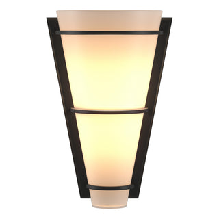 Buy black-with-opal-glass-gg-glass-and-white-shade Half Cone Sconce by Hubbardton Forge