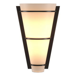 Buy oil-rubbed-bronze-with-opal-glass-gg-glass-and-white-shade Half Cone Sconce by Hubbardton Forge