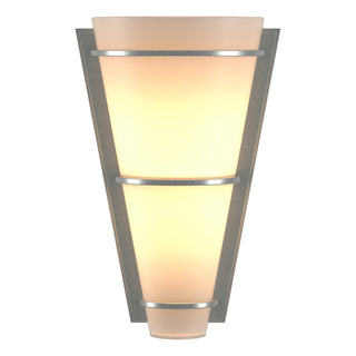 Buy vintage-platinum-with-opal-glass-gg-glass-and-white-shade Half Cone Sconce by Hubbardton Forge
