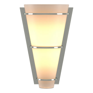 Buy sterling-with-opal-glass-gg-glass-and-white-shade Half Cone Sconce by Hubbardton Forge
