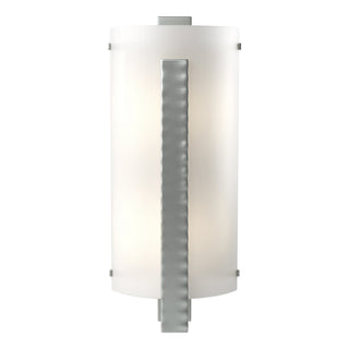 Buy vintage-platinum-with-white-art-glass-bb-glass-and-white-shade Vertical Bar Sconce by Hubbardton Forge