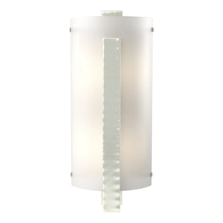 Buy sterling-with-white-art-glass-bb-glass-and-white-shade Vertical Bar Sconce by Hubbardton Forge