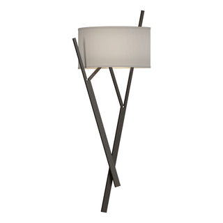 Buy oil-rubbed-bronze-with-flax-shade-se-glass-and-white-shade Arbo Sconce by Hubbardton Forge
