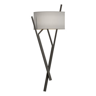 Buy oil-rubbed-bronze-with-natural-anna-shade-sf-glass-and-white-shade Arbo Sconce by Hubbardton Forge