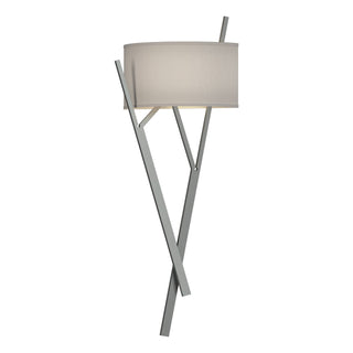 Buy vintage-platinum-with-flax-shade-se-glass-and-white-shade Arbo Sconce by Hubbardton Forge
