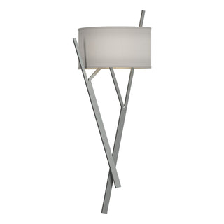 Buy vintage-platinum-with-natural-anna-shade-sf-glass-and-white-shade Arbo Sconce by Hubbardton Forge