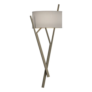 Buy soft-gold-with-flax-shade-se-glass-and-white-shade Arbo Sconce by Hubbardton Forge