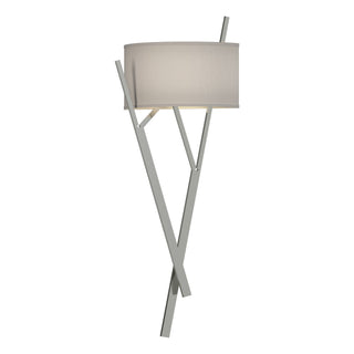 Buy sterling-with-flax-shade-se-glass-and-white-shade Arbo Sconce by Hubbardton Forge