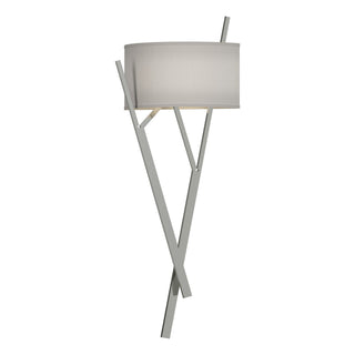 Buy sterling-with-natural-anna-shade-sf-glass-and-white-shade Arbo Sconce by Hubbardton Forge