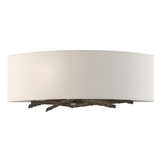 Buy dark-smoke-with-flax-shade-se-glass-and-white-shade Brindille Sconce by Hubbardton Forge