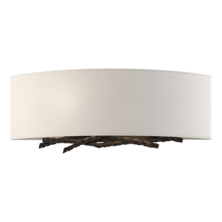 Buy oil-rubbed-bronze-with-flax-shade-se-glass-and-white-shade Brindille Sconce by Hubbardton Forge