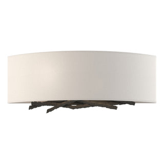 Buy natural-iron-with-flax-shade-se-glass-and-natural-cream-shade Brindille Sconce by Hubbardton Forge