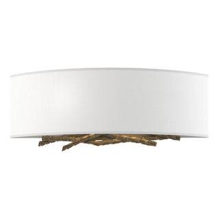 Buy soft-gold-with-natural-anna-shade-sf-glass-and-white-shade Brindille Sconce by Hubbardton Forge