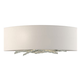 Buy sterling-with-flax-shade-se-glass-and-white-shade Brindille Sconce by Hubbardton Forge