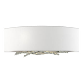 Buy sterling-with-natural-anna-shade-sf-glass-and-white-shade Brindille Sconce by Hubbardton Forge