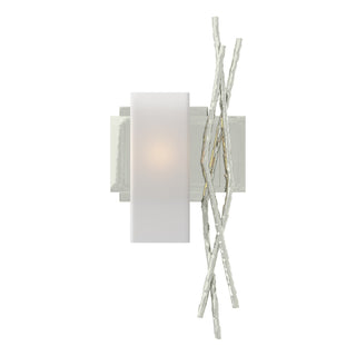 Buy sterling-with-opal-glass-gg-glass-and-white-shade Brindille Sconce by Hubbardton Forge