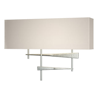 Buy vintage-platinum-with-flax-shade-se-glass-and-white-shade Cavaletti Sconce by Hubbardton Forge