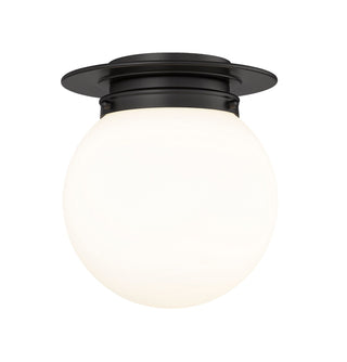 Buy matte-black-with-white-opal-glass-and-opal-shade Calhoun Outdoor (Damp) Flush Mount Ceiling Light by Z-Lite