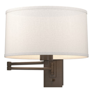Buy bronze-with-flax-shade-se-glass-and-white-shade Simple Lines Sconce by Hubbardton Forge