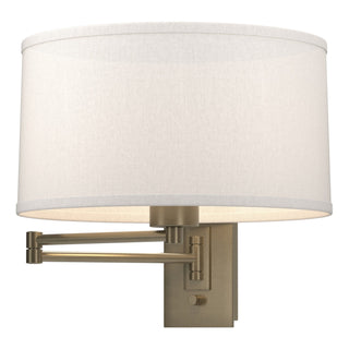 Buy soft-gold-with-flax-shade-se-glass-and-white-shade Simple Lines Sconce by Hubbardton Forge